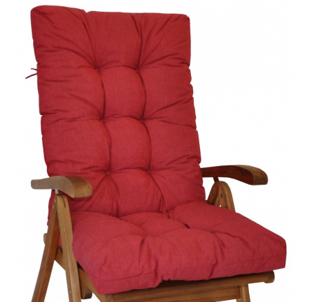 Polstr na teakové zahradní křeslo vysoké - látka vínový melír Polstr na teakové zahradní křeslo vysoké - látka vínový melír