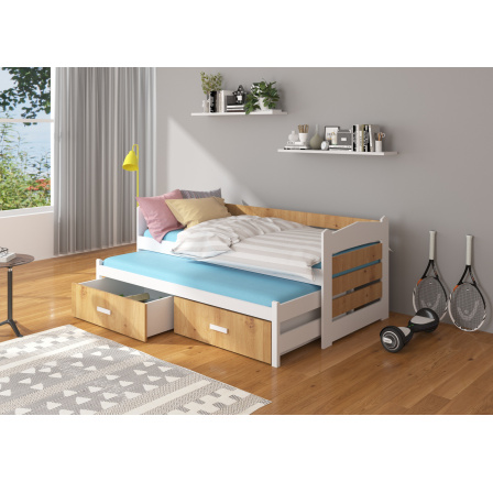 Dvojlůžko TIARRO 180x80 Bílá+Artisan