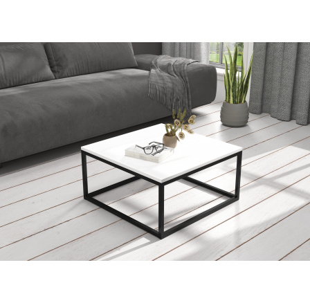 Konferenční stolek BELTEN 65x65 Černý+Bílý