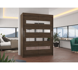 Posuvná skříň se zrcadlem BALTIC 150 Choco+Choco