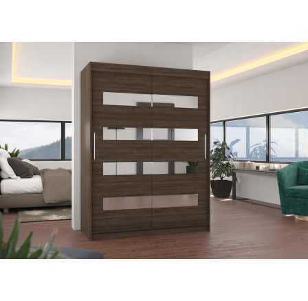 Posuvná skříň se zrcadlem BALTIC 150 Choco+Choco Posuvná skříň se zrcadlem BALTIC 150 Choco+Choco