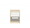 Noční stolek Drop 1301, Buk Fjord/Bílá/Šedá platina