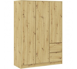 Šatní skříň BASIT 3D2S, Dub Artisan