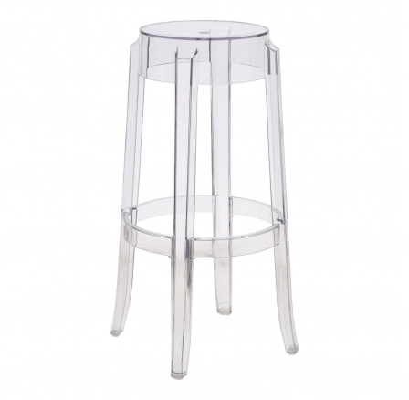 Barová židle Duch. transparentní, 75 cm