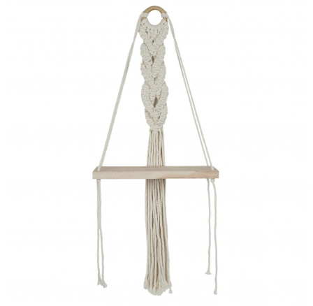 Malá boho polička s béžovou macramé Malá boho polička s béžovou macramé