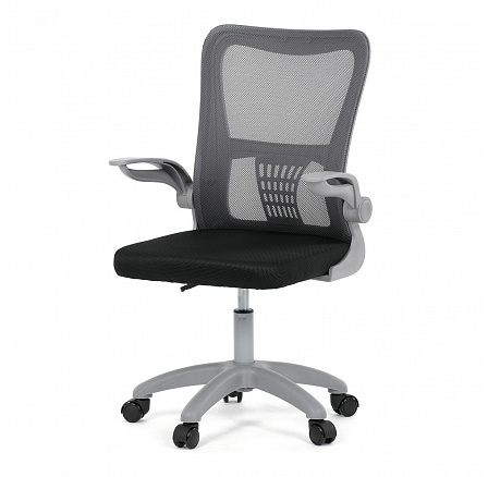 Dětská židle, výškově nastavitelná, šedá síťovina, KA-K2008 GREY