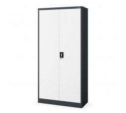 Uzamykatelná úklidová skříň DAVID 900 x 1850 x 450 mm, antracitově-bílá