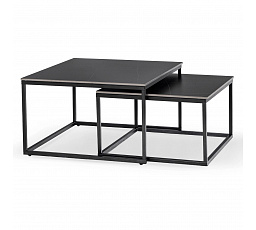 Sada keramických stolků TENOR Černý mramor/Černý