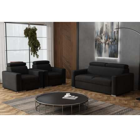 Sedací souprava Petrit 3+1+1 Kronos černá