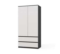 Šatní skříň Malvína 2S-90, antracit/bílá