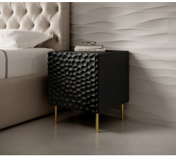 Noční stolek, černá matná/černá matná