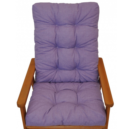 Polstr na zahradní křeslo s mašlí - látka fialový melír Polstr na zahradní křeslo s mašlí - látka fialový melír