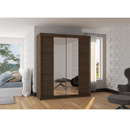 Posuvná skříň se zrcadlem BALANCE 180 Choco+Choco Posuvná skříň se zrcadlem BALANCE 180 Choco+Choco