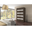 Šatní skříň s posuvnými dveřmi s lacobelem MARTINEZ 150 Choco+White Lacobel