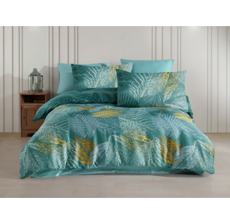 Francouzské povlečení Satén 220x220, 70x90cm Paloma green