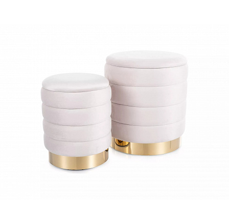 Taburet BRITTA, Světle béžová Velvet