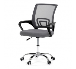 Dětská židle, výškově nastavitelná, šedá síťovina, KA-L103 GREY