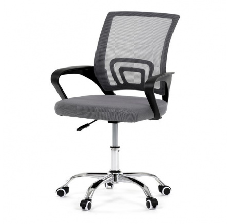 Dětská židle, výškově nastavitelná, šedá síťovina, KA-L103 GREY