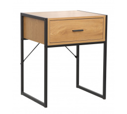 Noční stolek přírodní dub/černý rám SN10-FXJG