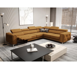 Rohová sedací souprava s funkcí , relax ORION I 325x255 cm - pravá, oranžová