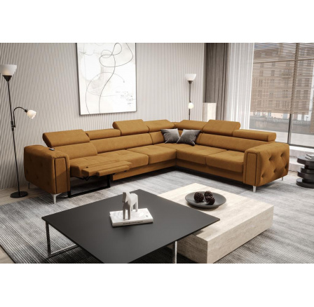 Rohová sedací souprava s funkcí , relax ORION I 325x255 cm - pravá, oranžová