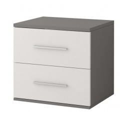 Noční stolek OMEGA II - 22, Šedá/Bílá