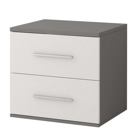 Noční stolek OMEGA II - 22, Šedá/Bílá