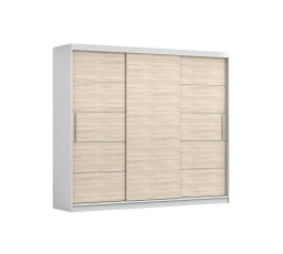 Šatní skříň ALBA, Bílá/Dub Sonoma