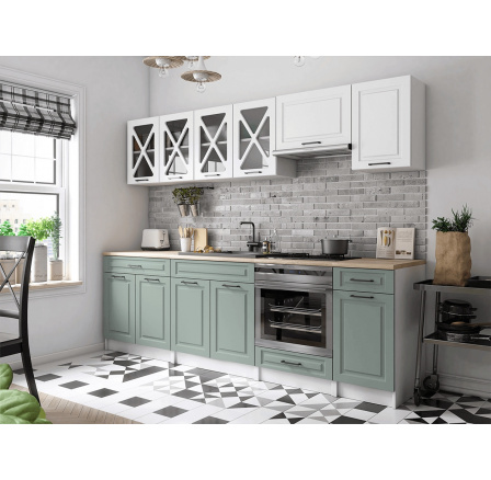 Kuchyňská linka Gréta 260/260 bílá/sv.zelená MAT Kuchyňská linka Gréta 260/260 bílá/sv.zelená MAT