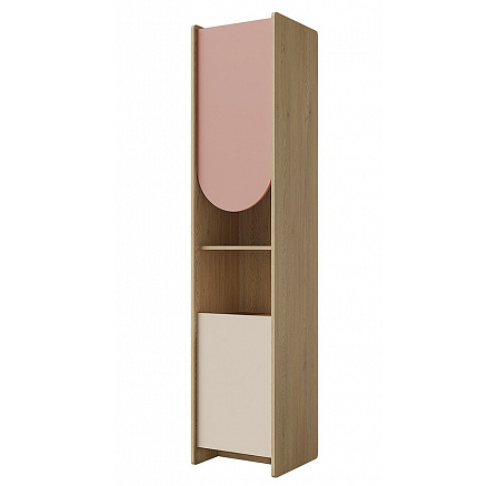 Skříň Leya R5P dub cremona/macadamia/pudrová růžová