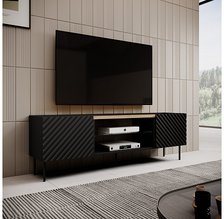 TV komoda ONDA EF, černá / dub artisan