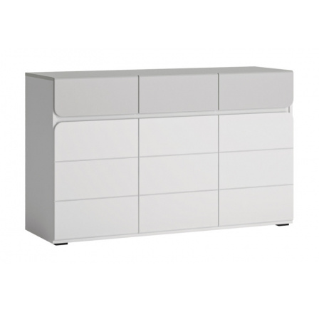Komoda ALBI 3D3S (K01) alpská bílá/šedá Komoda ALBI 3D3S (K01) alpská bílá/šedá