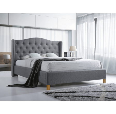 ASPEN postel 160x200 - šedá  - s roštem (ASPEN160SZD) (S) (K150-Z)