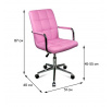 Kancelářská židle Q-022, růžová ekokůže