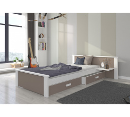 Postel s matrací ALDEX SHELF 180x80 Bílá+Lanýž