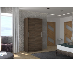 Šatní skříň s posuvnými dveřmi ASTEN 100 Choco+Choco