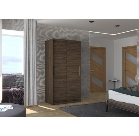 Šatní skříň s posuvnými dveřmi ASTEN 100 Choco+Choco