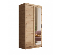 Šatní skříň s posuvnými dveřmi a zrcadlem Hailey 100 Artisan+Artisan