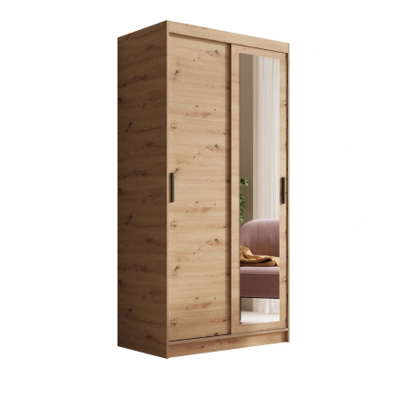 Šatní skříň s posuvnými dveřmi a zrcadlem Hailey 100 Artisan+Artisan Šatní skříň s posuvnými dveřmi a zrcadlem Hailey 100 Artisan+Artisan