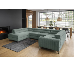 Rohová sedací souprava ve tvaru U LOUIS, Poco 100 Levá