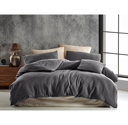 Mušelínový povlak na polštář tmavě šedý 70x90 Mušelínový povlak na polštář tmavě šedý 70x90