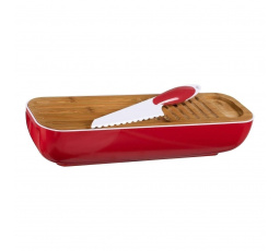 Sada 3v1 deska, nádoba s nápisem a červený nůž