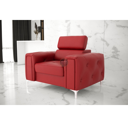 Křeslo ORION přírodní kůže - červená kůže