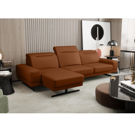 Rohová Kožená sedací souprava FIORE MINI 265x180 cm - přírodní kůže - volitelná barva, levá