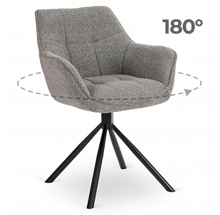 Otočná židle PEONY Šedá Boucle
