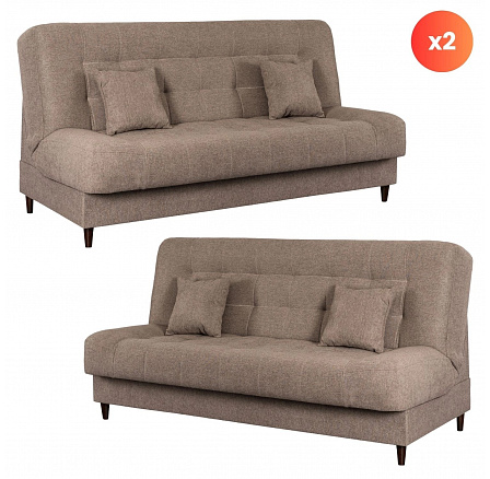 Sada 2x Rozkládací Pohovka NEPAL Hnědá