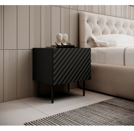 Noční stolek ONDA, černá/ dub artisan