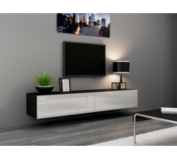 Tv komoda VIGO 180, černá/ bílá lesk