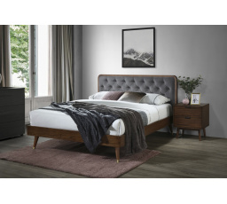 Postel CASSIDY 160, Šedá/Ořech