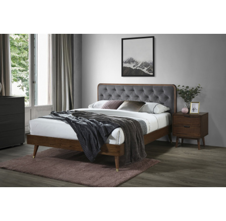 Postel CASSIDY 160, Šedá/Ořech Postel CASSIDY 160, Šedá/Ořech